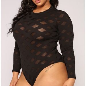 Cutout Mesh Bodysuit